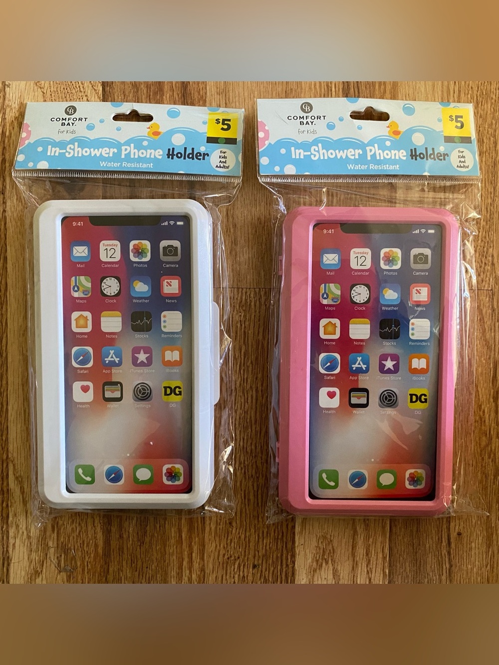 Comfort Bay In-Shower Phone Holder Duo - Pink and White NWT